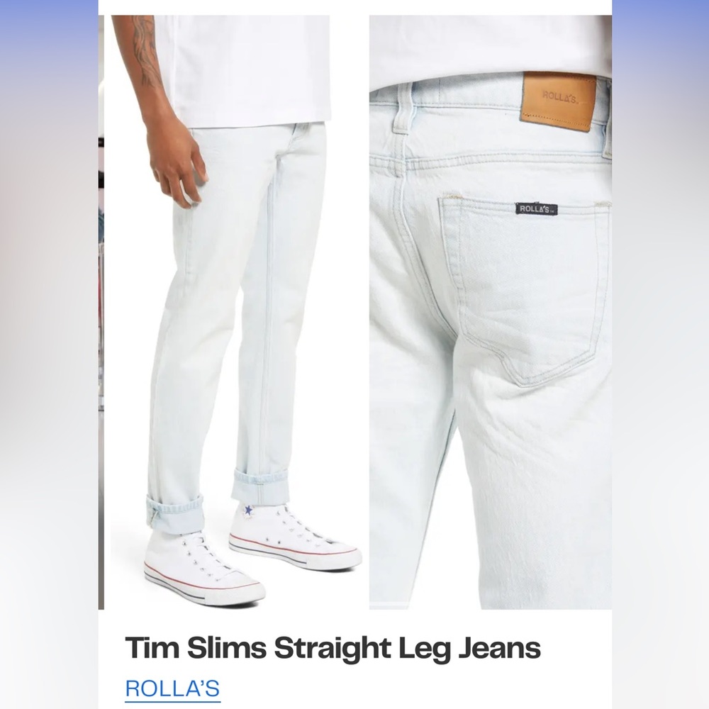 ROLLA’S Tim Slim Straight Leg Jeans Men’s 28 W 32 L